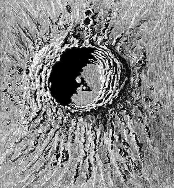 Fig. 6. The crater Copernicus. (As given in Herschel's Astronomy, from a drawing taken in a reflecting telescope of 20 feet focal length.)