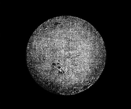 Fig. 46. Photograph of the face of the sun, taken by Mr. Selwyn, October 1860, showing spots, faculæ, and mottled surface.