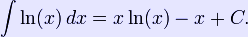 \ln(1) = 0\,