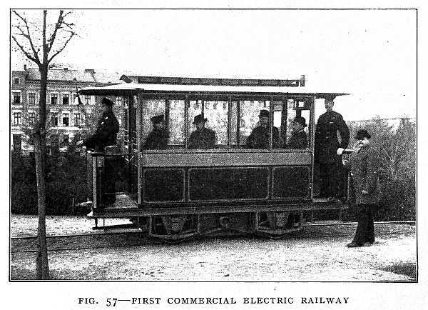 FIG. 57–FIRST COMMERCIAL ELECTRIC RAILWAY