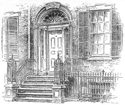 Exterior View of Ericsson's House, No. 36 Beach Street, New York, 1890.