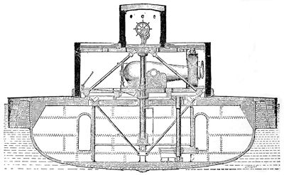 Sectional View of Monitor through Turret and Pilot-house.