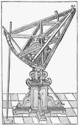 TYCHO'S TRIGONIC SEXTANT. (The arms, AB and AC, are about 5 1/2 ft. long.)