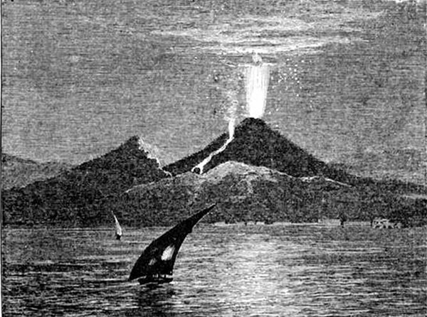 Fig. 37. Somma. Vesuvius. Vesuvius, as seen in eruption by the author, November 1868.