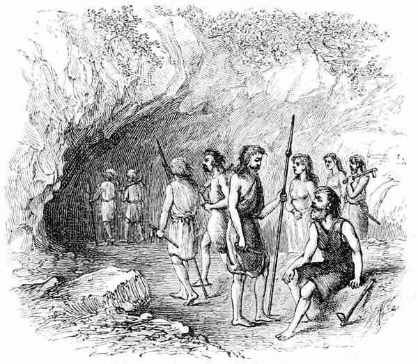 Fig. 83. Britons taking refuge in the Cave.