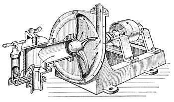 FIG. 136.—Centrifugal pump with part of the casing cut away to show the wheel.