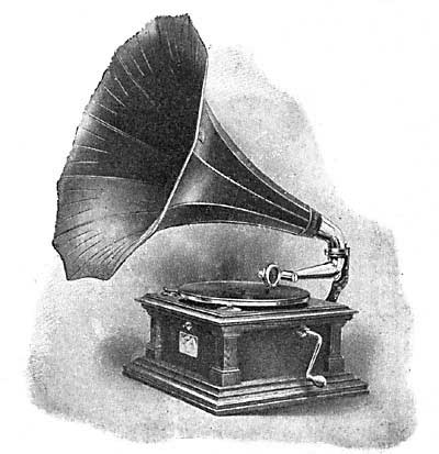 FIG. 196.—A phonograph. In this machine the cylinder is replaced by a revolving disk.