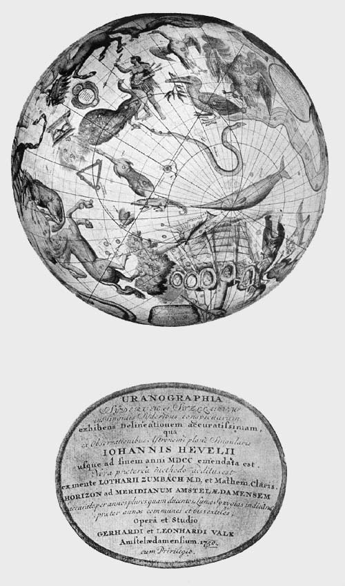 Southern Hemisphere of Celestial Globe by Gerhard and Leonhard Valk, with Author and Date Legend, 1750 (?).