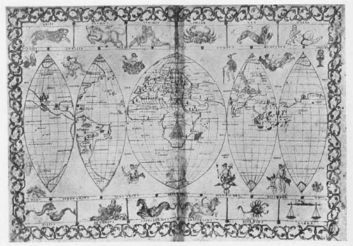Anonymous Globe Gores in Plane Map Construction, ca. 1550.