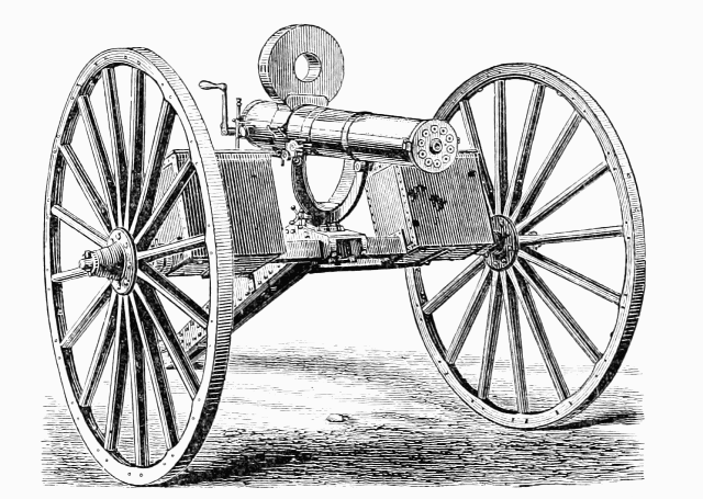 Gatling Gun on Field Carriage.