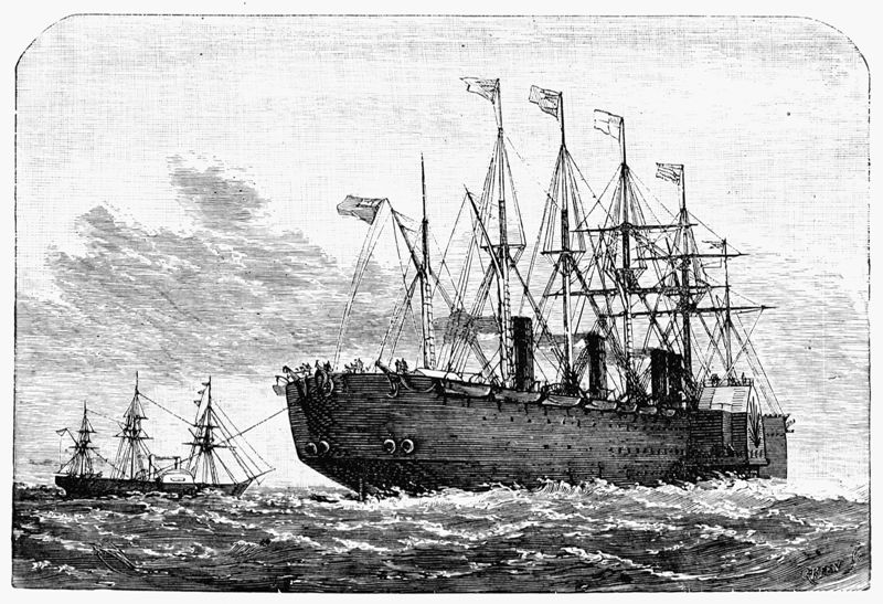 The Great Eastern paying out the Atlantic Cable.